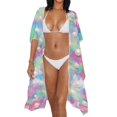 thumbnail image 3 of HELLHERO Polyester Summer Beach Cover Ups for Hawaii Lightweight Free Size Swimwear Coverup Iridescent Pearl Scales, 3 of 5