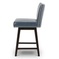 thumbnail image 5 of CHITA Swivel Faux Leather Upholstered Barstool, 26 inch, Navy Blue, 5 of 7