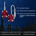 thumbnail image 2 of Gem Stone King Oval Red Created Ruby 2.84 Ct 925 Sterling Silver Earrings, 2 of 6