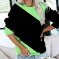 thumbnail image 2 of miqiqism Sweatshirt for Women Comfy Long Sleeve Blouses Juniors Round Neck Tee Shirts Trendy Relaxed Fit Workout Sweater Casual Colorblock Pullover Tunic Clothes,Green,XX-Large, 2 of 6