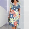 thumbnail image 2 of 2024 New Women‘s Dresses Floral Printed Summer Elegant Midi Dresses Feamle Short Sleeve Dress Fashion Oversized Clothes, 2 of 7
