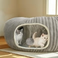 thumbnail image 2 of QLFYUU Cat Tunnel Bed Peekaboo Cat Cave Bed Soft Cat Donut Tunnel Gray Color, 2 of 8