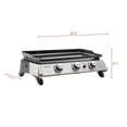 Royal Gourmet Gas Grill Tabletop Griddle Portable 3Burner for Outdoor