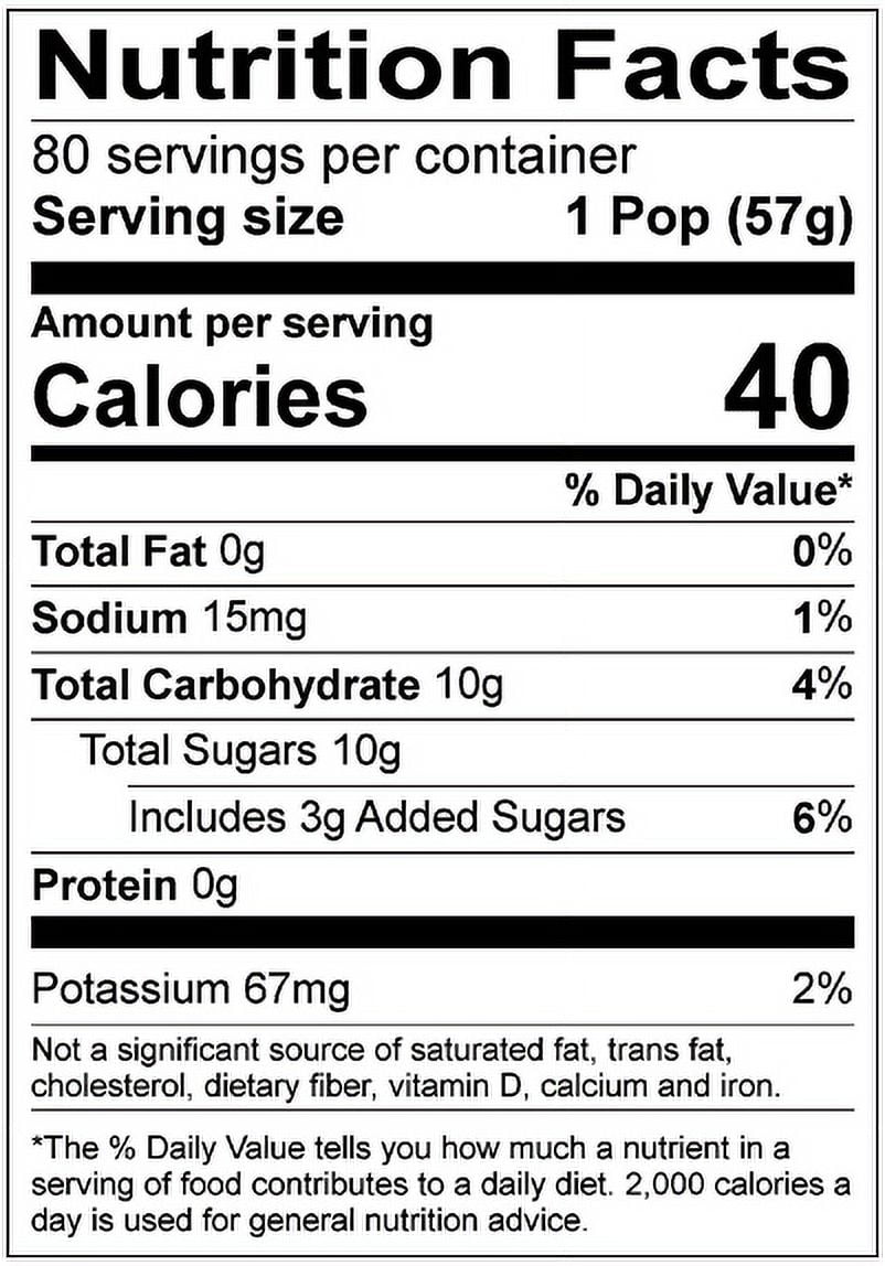 Otter Pops 100% Fruit Juice Assorted Fruit Ice Pops, Gluten-Free Freezer Snack, 2 oz, 80 Count, Gluten-Free