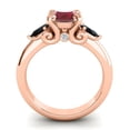thumbnail image 4 of 2.50 Carat Wonderful Round Cut Red Ruby & Black Onyx Gemstone Engagement Ring for her Solid 14K Rose Gold Size 4.5 by Diamond-Capitals, 4 of 8