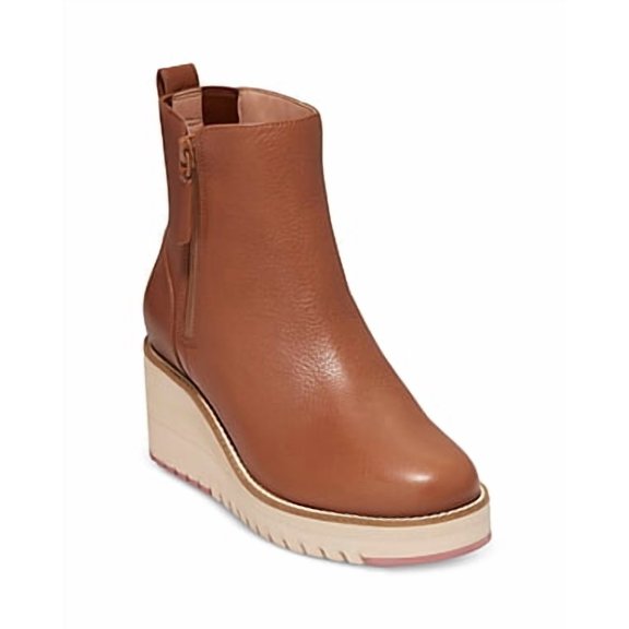 Cole Haan Womens Zerogrand City Wedge Boots British Tan 10M