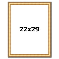 22x29 Frame Gold Plein Aire Solid Wood Picture Frame Width 2 Inches | Interior Frame Depth 0.5