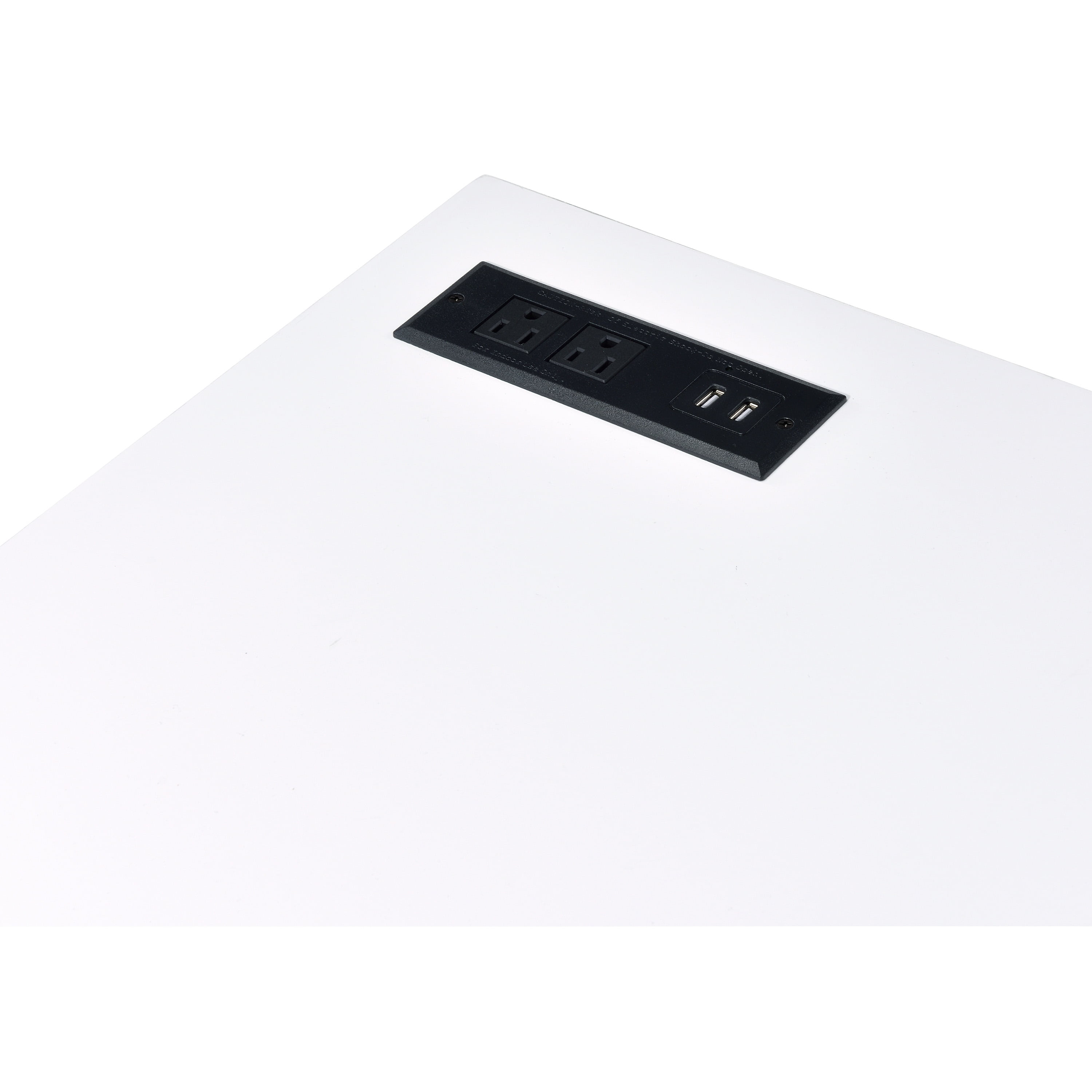 Furniture of America Harper Metal 47-in Writing Desk with USB, White