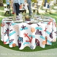 thumbnail image 6 of Summer Round Table Cloth 60 Inch,Seashell Anchor Sunglasses Tablecloth Waterproof Stain Wrinkle Resistant Washable Circle Table Cover for Home Kitchen Dining Room Party Outdoor Picnic, 6 of 6