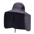 thumbnail image 3 of Sombrero de pescador de poliéster multifuncional con protección solar para senderismo, playa y exteriores. Gris oscuro, 3 of 9