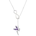thumbnail image 1 of Delight Jewelry Silvertone Large Fairy with Purple Wings Silver tone Elegant Infinity Lariat Necklace, 1 of 4