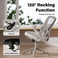 thumbnail image 5 of Ninecer Ergonomic Mesh Office Chair with 3D Adjustable Armrests, Mid Back Swivel Desk Chair with Lumbar Support, Height Adjustable Rolling Computer Chair 250lbs, for Home Office,White, 5 of 9
