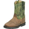 thumbnail image 2 of SMOKY MOUNTAIN BOOTS Kids' Unisex Toddler Autry Western Boots, Color: Brown Distress/Green Crackle, Size: 5, 2 of 6