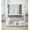 thumbnail image 5 of Yamazaki Home Rolling Towel Rack, White, Steel,  Holds 4 bath towels, 1 bath mat, Supports 12.1 pounds, Handles, 5 of 6