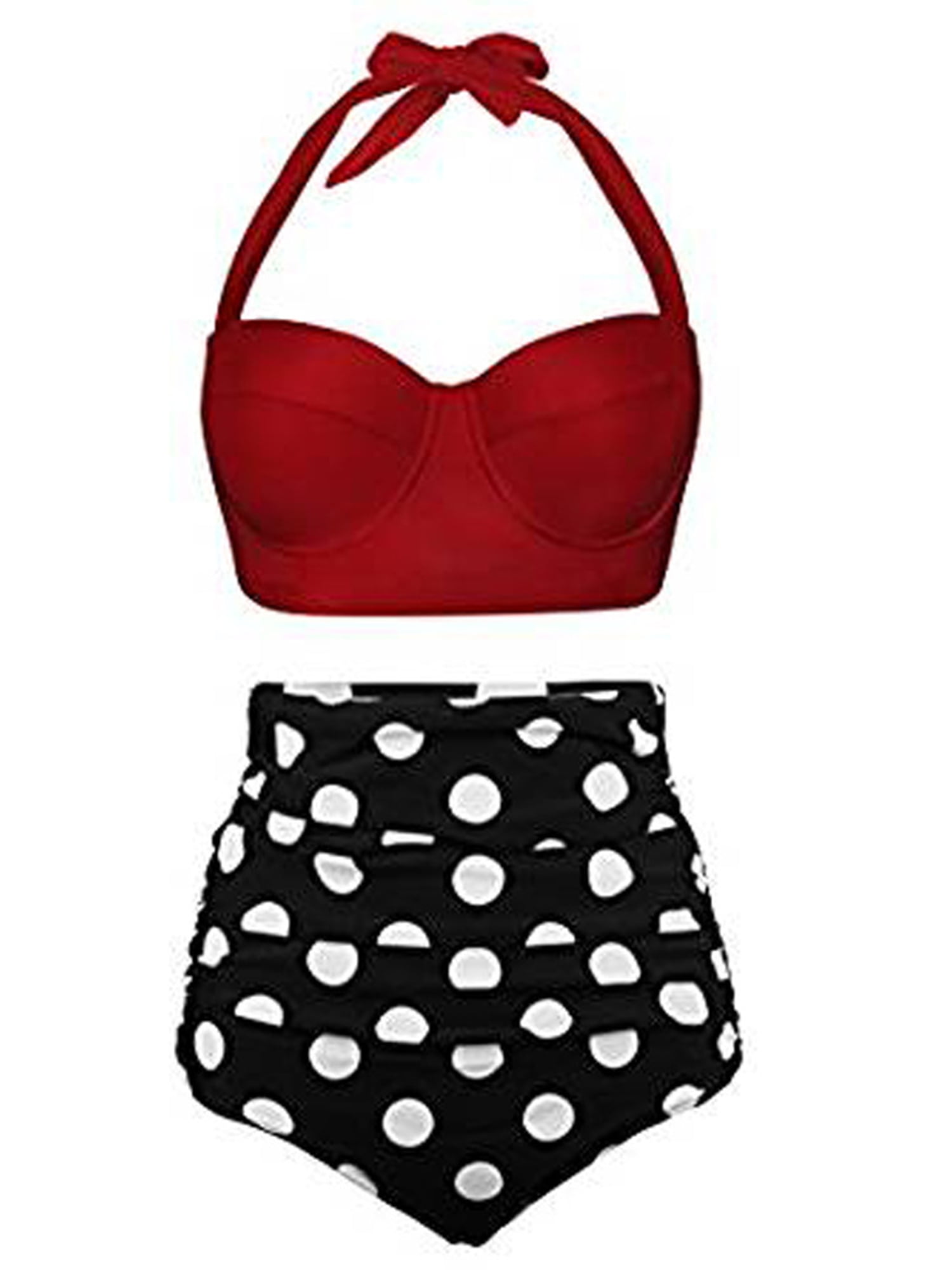 Women Sexy Two Piece Push Up Padded Bra Thong Swimsuit High Waist