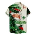 thumbnail image 5 of IROINNID Christmas Hawaiian Shirt Funny Santa Print Button Up Tropical T-shirt Short Sleeve Xmas Vacation Tops,Green, 5 of 5