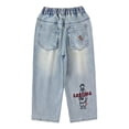thumbnail image 4 of shqvo Baggy Jeans High Waisted Elastic Waist Cotton Baggy Denim Pants Boys Loose Fit Classic Fashion Long Trousers Streetwear with Pockets Blue 15-16 Years, 4 of 6