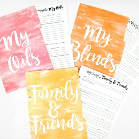 Refill Pages for the Essential Oil Companion Organizer Aromatherapy DIY Journal Notebook by Rivertree Life