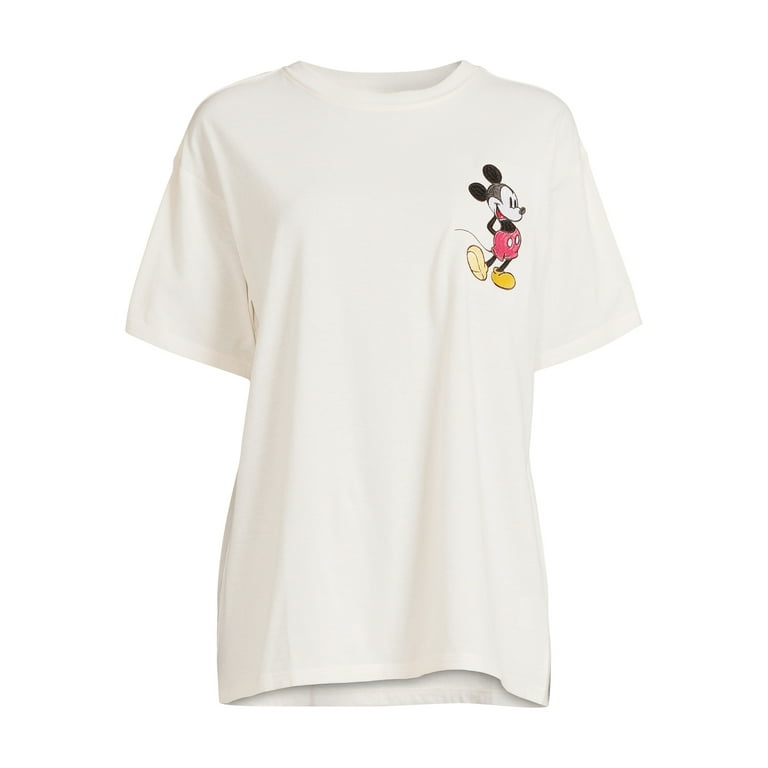 Disney Mickey Mouse Juniors Embroidered Oversized Graphic Disney Mickey Mouse Juniors Embroidered Oversized Graphic