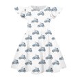 thumbnail image 4 of CCRFTGI Easter Dresses for Girls Size 10-12 Cute Car Flutter Sleeve Fashion Mini Sundress Party Summer Girls Clothes for Kids Light Blue 12-13 Years, 4 of 5