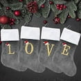 thumbnail image 4 of HOME'S FRIEND Christmas Stockings with Letters, 18 Inch Plush Monogram Christmas Stockings,Name Initial Large Embroidered Stockings,Christmas Tree Dec, 4 of 4