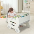 thumbnail image 2 of Costway Kids Drawing Table & Chair Set for Reading Playing with Pens & Blackboard Eraser, 2 of 10