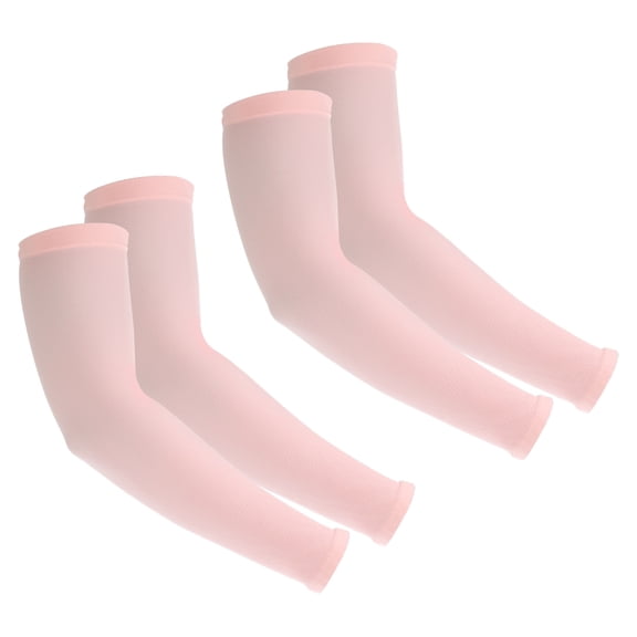 Uxcell 2 Pairs Arm Sleeves, Sun Protection Arm Sleeve Shade Cooling Arm Sleeves for Sports Hiking Riding, Pink