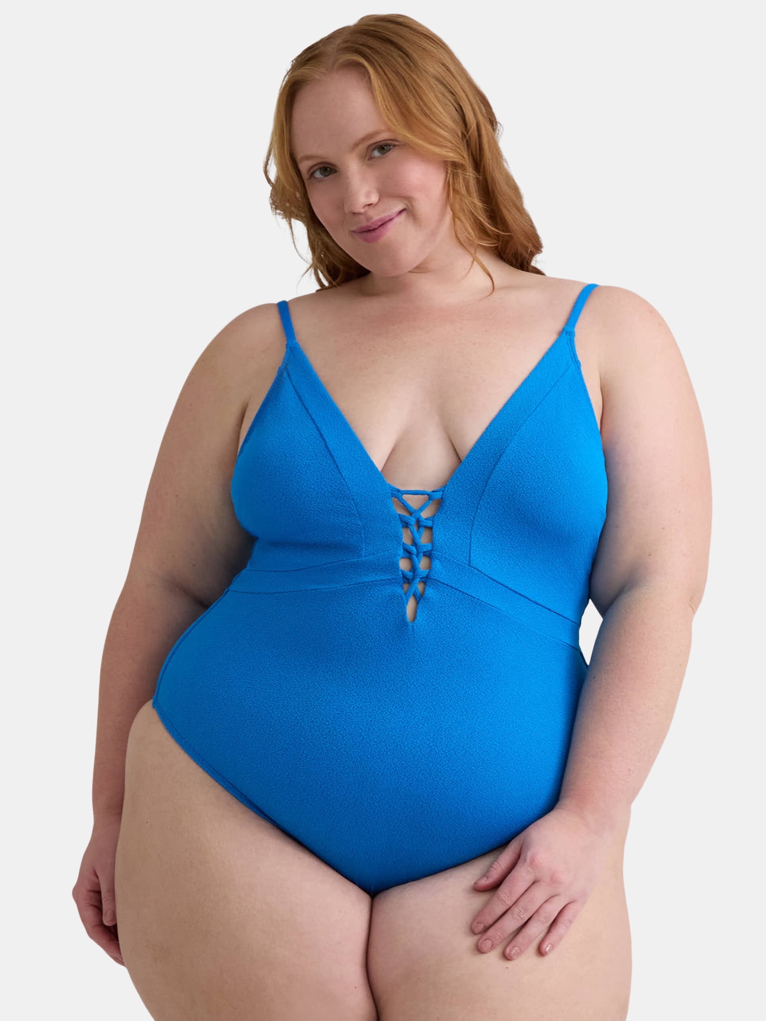 Jessica Simpson Women's Lace Up One Piece Swimsuit, Sizes XS-L