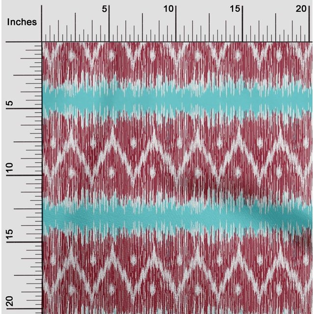 oneOone Tissu Popeline Sergé Coton Bio Chevron Ikat Imprimé Tissu d'Artisanat BTY 42 Pouces de Large