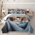 thumbnail image 2 of jejeloiu Pet Animal Kittens Bed Spread Queen Kids,Cute Cat Print Queen Coverlet Set,3-Piece, 2 of 7