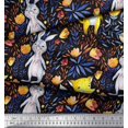 thumbnail image 2 of Soimoi Poly Georgette Fabric Fox & Bunny Kids Decor Fabric Printed Yard 42 Inch Wide, 2 of 5