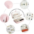 thumbnail image 3 of Travel Jewelry Box, PU Leather Small Jewelry Organizer for Women Girls, Double Layer Portable Mini Travel Case Display Storage Holder Boxes for Stud Earrings, Rings, Necklaces, Bracelets, 3 of 8