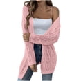 thumbnail image 1 of Timegard Cardigan Sweaters for Women Open Front Knit Jackets Hollow out Solid Color Comfy Cardigan, 1 of 9