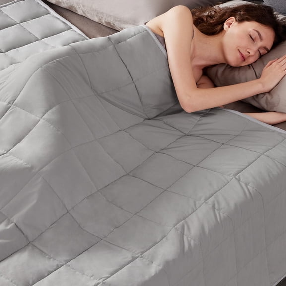 Queen King Size Cooling Weighted Blanket 20lbs, Ultra Soft Heavy Blanket for Adults, Machine Washable Deep Touch Pressure Blanket, Stone Gray