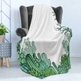 thumbnail image 4 of Cactus Soft Flannel Fleece Blanket, Arizona Desert Themed Doodle Cactus Staghorn Buckhorn Ocotillo Plants, Cozy Plush for Indoor and Outdoor Use, 50" x 70", Green Pale Green Seafoam, by Ambesonne, 4 of 5