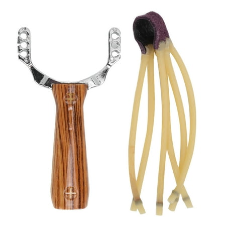 Slingshot Wrist Rocket Catapult Sling Shot Stainless Steel with Rubber Band for Camping Hunting Travel