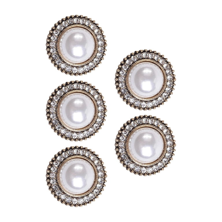 5X Rhinestone Buttons, Embellishments Flat Back Buckles Fashion Sparkly Sew on for Wedding Bouquet Jewelry Making DIY Scrapbooking Headband Style B