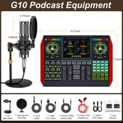 Tenlamp Digital Multifunction Podcast Mixer G10-P15 with Condenser Microphone and Bluetooth 1-Pack