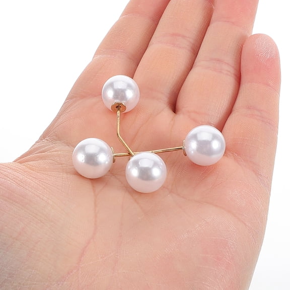 PENIKOKO Set of 8 White Decorative Safety Pins for Clothing, Beads, Brooches Fixation and Stylish Design
