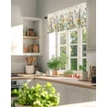 thumbnail image 3 of Rod Pocket Window Valances Watercolor Daisy Lavender Eucalyptus Short Kitchen Curtains Vintage Beige Letter Window Treatment Drapes for Bedroom Bathroom Living Room 54x18In,1 Panel, 3 of 7