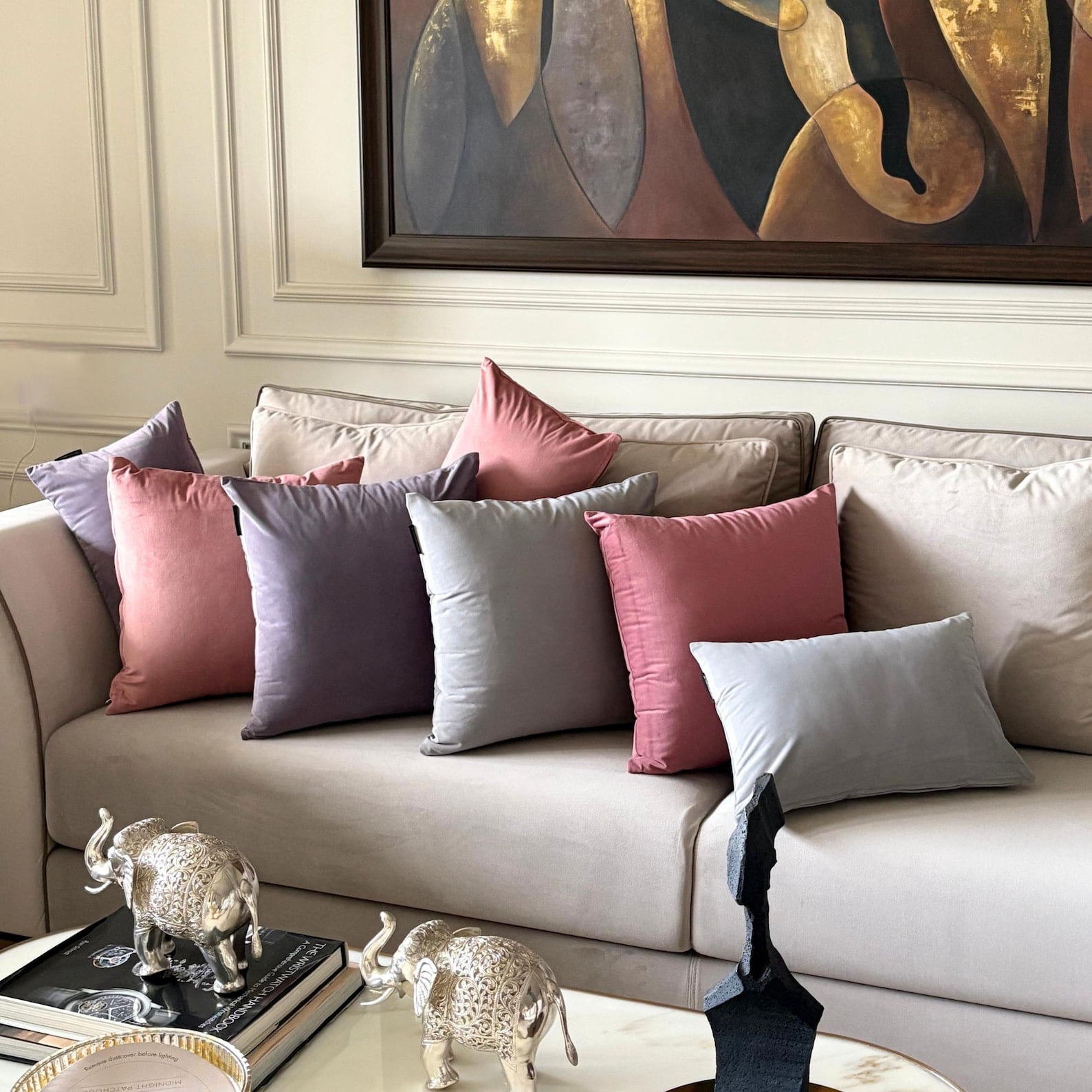 Blush Pink Luxury Lumbar Pillow Cover 20"x26" | Pack of 2 Modern Velvet Oblong Pillow Cover Solid | Plain Solid Pillowcases for Bed, Couch & Sofa, Modern Home Décor - Blush Pink Velvet Dream