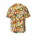 thumbnail image 6 of Lsque Vintage Floral print Men's Cuban Collar Short Sleeve Shirt Summer Beachwear Casual Button Down Fashionable Vacation Leisure Shirt-XX-Large, 6 of 7