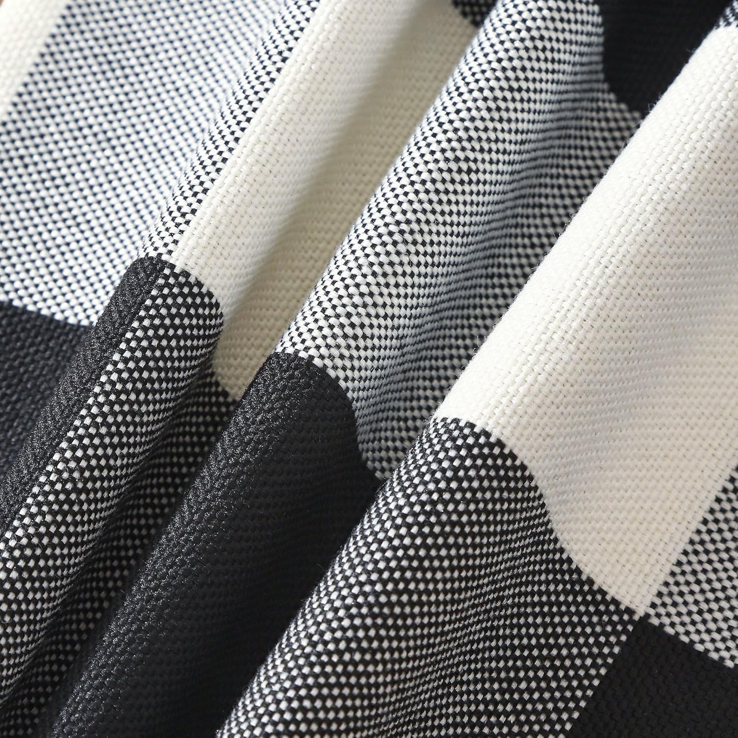 Black and White Lumbar Plaid Pillow Covers 12x20 Set of 2 Black Buffalo Check Pillow Covers 12 x 20 Outdoor Farmhouse Lumbar Throw Pillows for Couch, Sofa and Patio