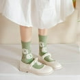 thumbnail image 6 of YooGuoGuo Women's Cottagecore Flower Socks 5Pairs Kawaii Preppy Crew Socks Cute Lace Ankle Socking Coquette Casual Socks, 6 of 7