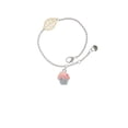 thumbnail image 2 of Delight Jewelry Silvertone 3-D Pink Cupcake with Sprinkles - Goldtone Leaf Delicate Bracelet, 6.25+1.75", 2 of 4