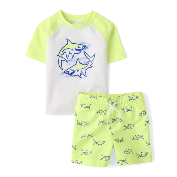The Children's Place Baby & Toddler Boys Short Sleeve Swimsuit Set, 2-Piece, Sizes 6M-5T