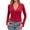 Red, variant on Galabris Women's Flare Long Sleeve Tops Sexy Lace Slim Fitted T-shirt Going Out Stretchy V Neck Tee