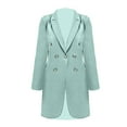 thumbnail image 5 of Niaviben Women's Long Trench Coat Double Breasted Trench Coat Women Long Blazers for Women Shirts Casual Jackets for Women Trendy Womens Winter Coats Womens Winter Jacket Mint Green S, 5 of 6