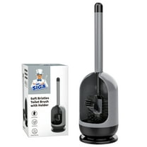 MR.Siga Toilet Bowl Brush and Holder for Bathroom, Gray and Black