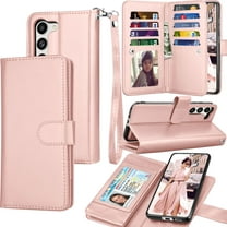 Tiflook Wallet Case For Samsung Galaxy S23 Plus (6.6-inch) SM-S916 Card Slots Holder Carrying Flip PU Leather Cover [Detachable Magnetic Hard Case] Rose Gold